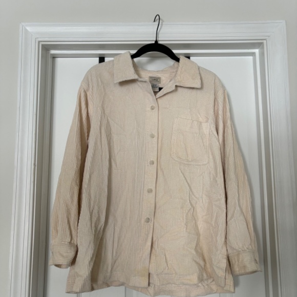 Vintage L.L. Bean Ivory Corduroy Shacket Women’s XL Petite - Picture 5 of 5